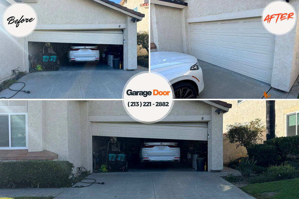 Before and after: garage door repair Scottsburg, IN